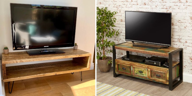 Muebles de televisión con madera recuperada