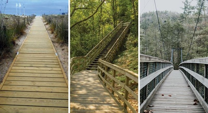 tipos de pasarelas y puentes de madera
